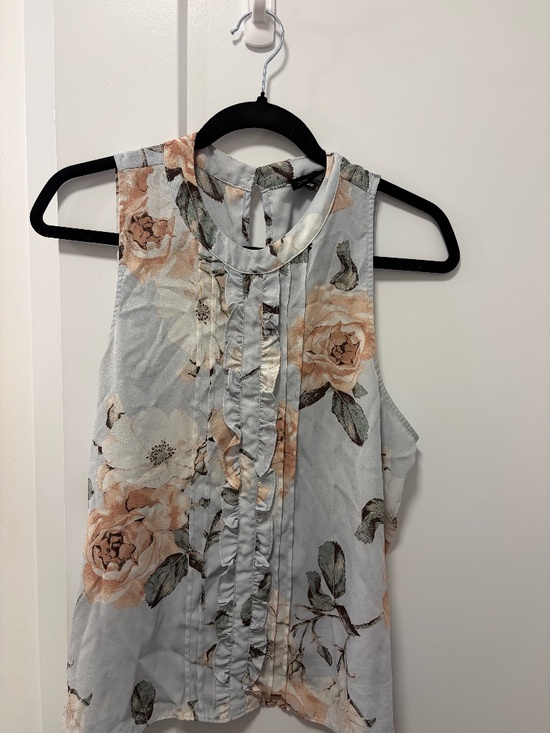 Dynamite Tops - Dynamite Floral Blouse With Ruffles
